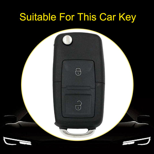 VOB2T1 Black-Silver Plating Car Key Cover for VW Golf Tiguan Passat Lavida Jetta Bora Beetle Magotan Sagitar Santana Sharan