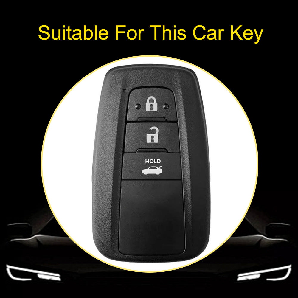 TOB1T1 Black-Silver Plating Car Key Cover For Toyota Rav4 Corolla CHR Verso Hilux Chaveiro Keyless Bag Car Accessories Key Cover TPU