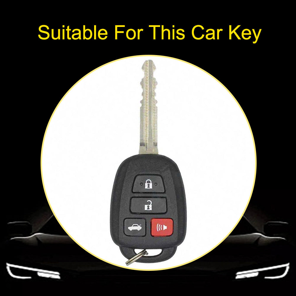TOP3T1 White-Gold Plating 4 Butoons TPU Car Key Cover Case for Toyota Corolla Camry 2014 2015 Remote Key Keychain