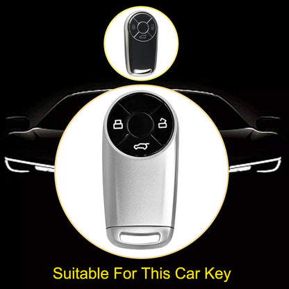 ORA1T1 White-Silver Plating TPU Car Key Case Cover for ORA Es11 Good Cat R1 R2 Baimao IQ5 EV