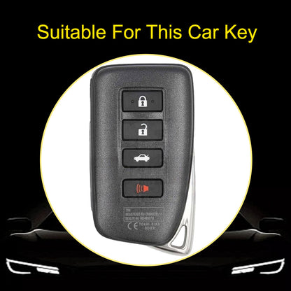 LEA3T1 White-Silver Plating TPU Car Key Cover Fob for Lexus NX IS RX ES GX LX LS UX GS 200 260 300 350 NX200 NX300 RX350 ES300