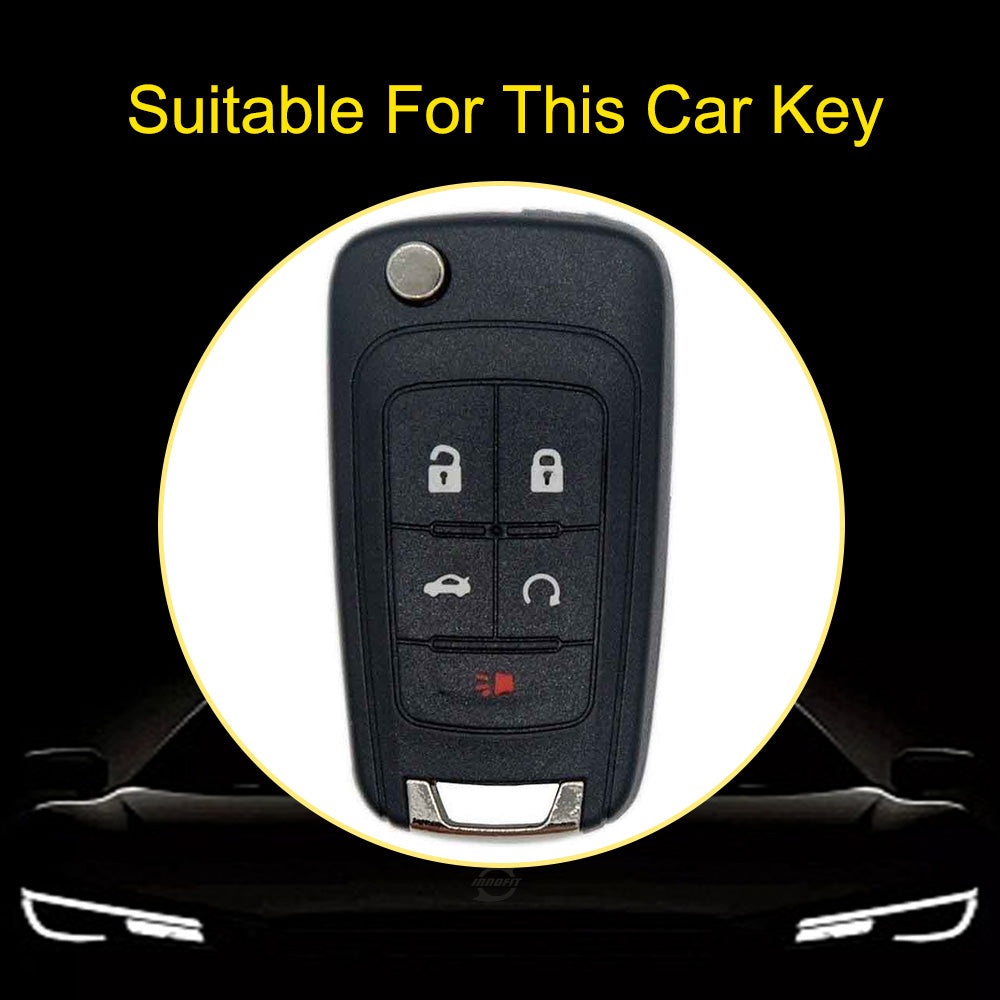 CED5T1 Gradient Gray 5-Button TPU Key Cover for Chevrolet Cruze Camaro Buick Regal Excelle, Protective Key Case