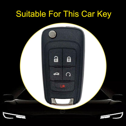 CED5T1 Gradient Gray 5-Button TPU Key Cover for Chevrolet Cruze Camaro Buick Regal Excelle, Protective Key Case