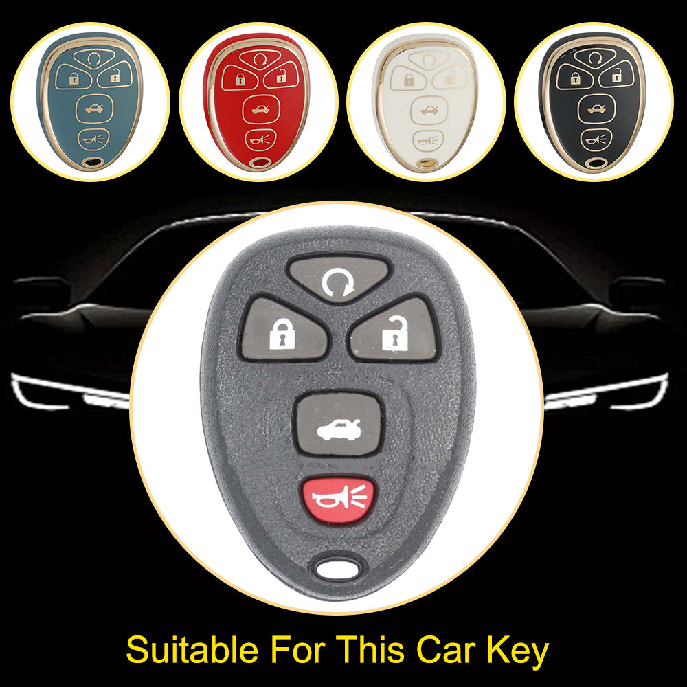 CEP2T1 Granny Grey-Gold Plating Car Key Cover Case for Chevrolet 5 Button