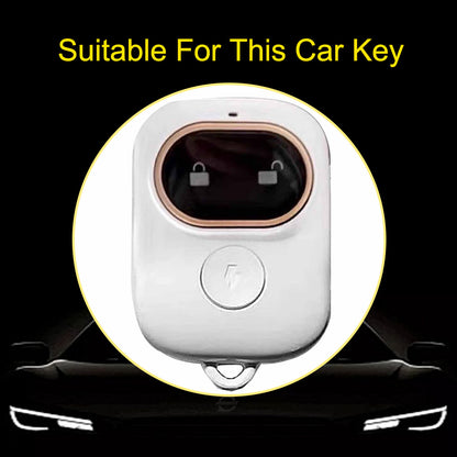TLD1T1 White-Silver Plating TPU Car Key Cover for TAILG Electric Bike