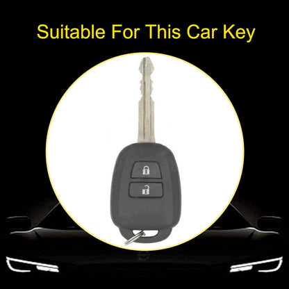 TOP2T1 Black-Gold Plating 2 Buttons Car Remote Key Case Fob Shell Cover Holder for Toyota Aqua Ractis Vitz RAV4 HiAce Land Cruiser 2010-2019