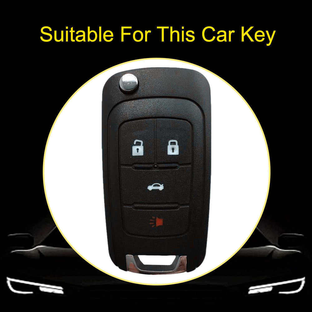 BUE2T1 Black-Silver Plating TPU Protective Car Key Fob Cover Shell Buick Chevrolet Cruze Vauxhall Mokka Encore Blazer Model Suitable Key Accessories