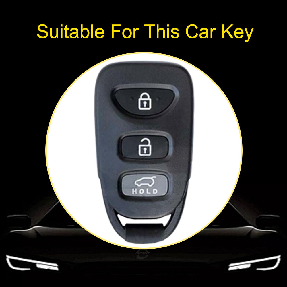 HYJ3T1 White-Gold Plating TPU Car Key Case Cover Shell for KIA for Hyundai Tucson SONATA Santa Fe Rohens Coupe Cerat