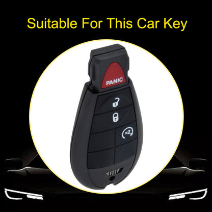 JEC3T1 Red-Gold Plating TPU Car Key Cover Case for Dodge Challenger Charger Magnum Journey Ram Jeep Commander Grand Cherokee Chrysler 300