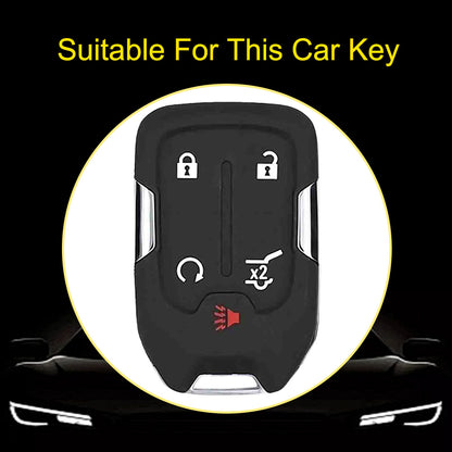 CEB3T1 Black-Gold Plating Remote Shell Fob Holder TPU Key Cover Case for Sierra Terrain Acadia Chevrolet Tahoe 2012-2016