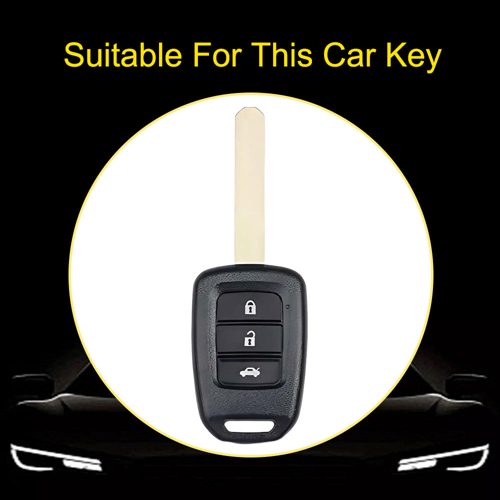 HOM2T1 Black-Gold Plating TPU Car Key Case Cover for Honda VEZEL City Fit