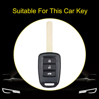 HOM2T1 Black-Gold Plating TPU Car Key Case Cover for Honda VEZEL City Fit