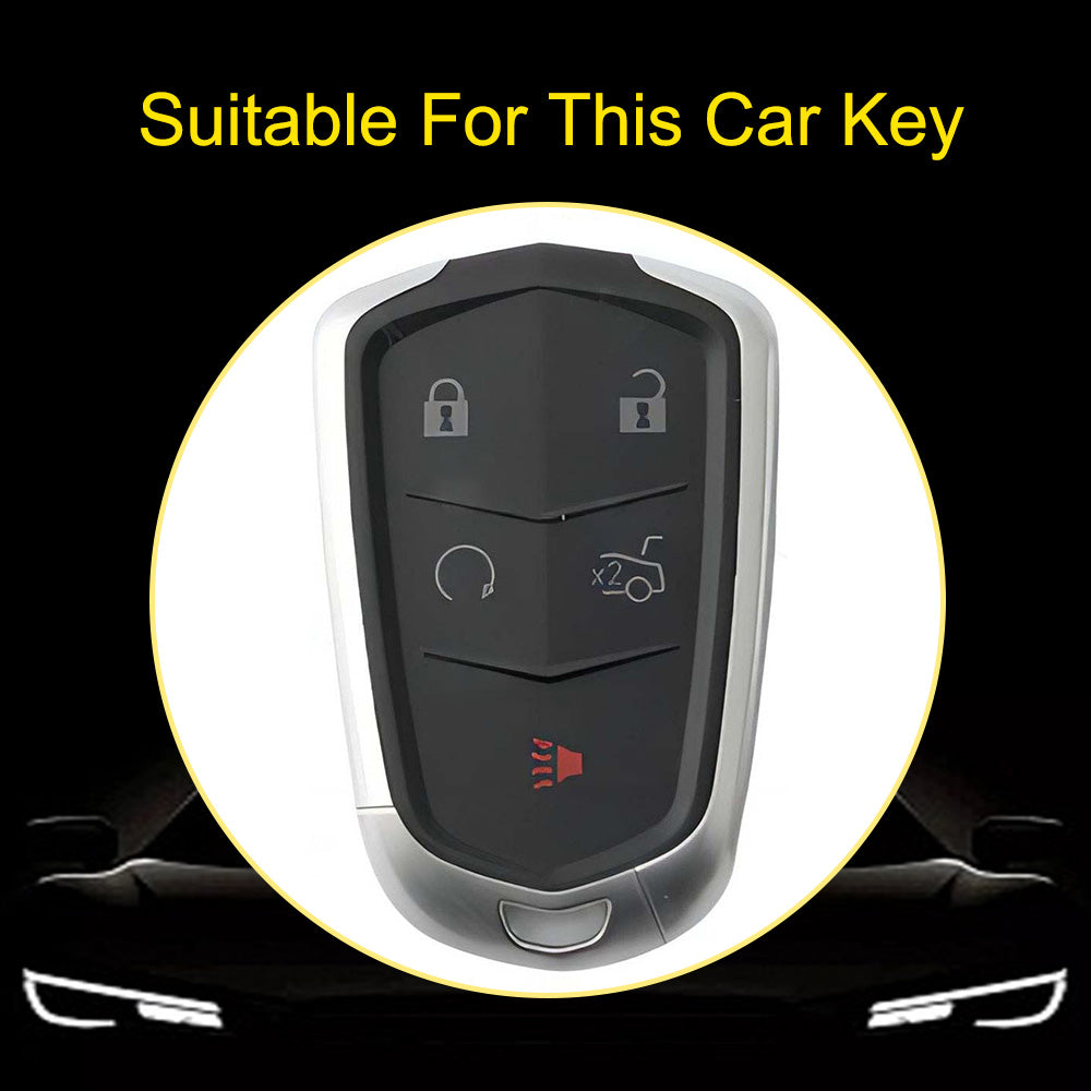 CAA2T1 White-Gold Plating Car Key Cover Suitable for Cadillac Keycase Xt5 Xt4 Xt6 Ct5 Ct6 Ct4 Xts Shell Atsl Car Key Bag keychain