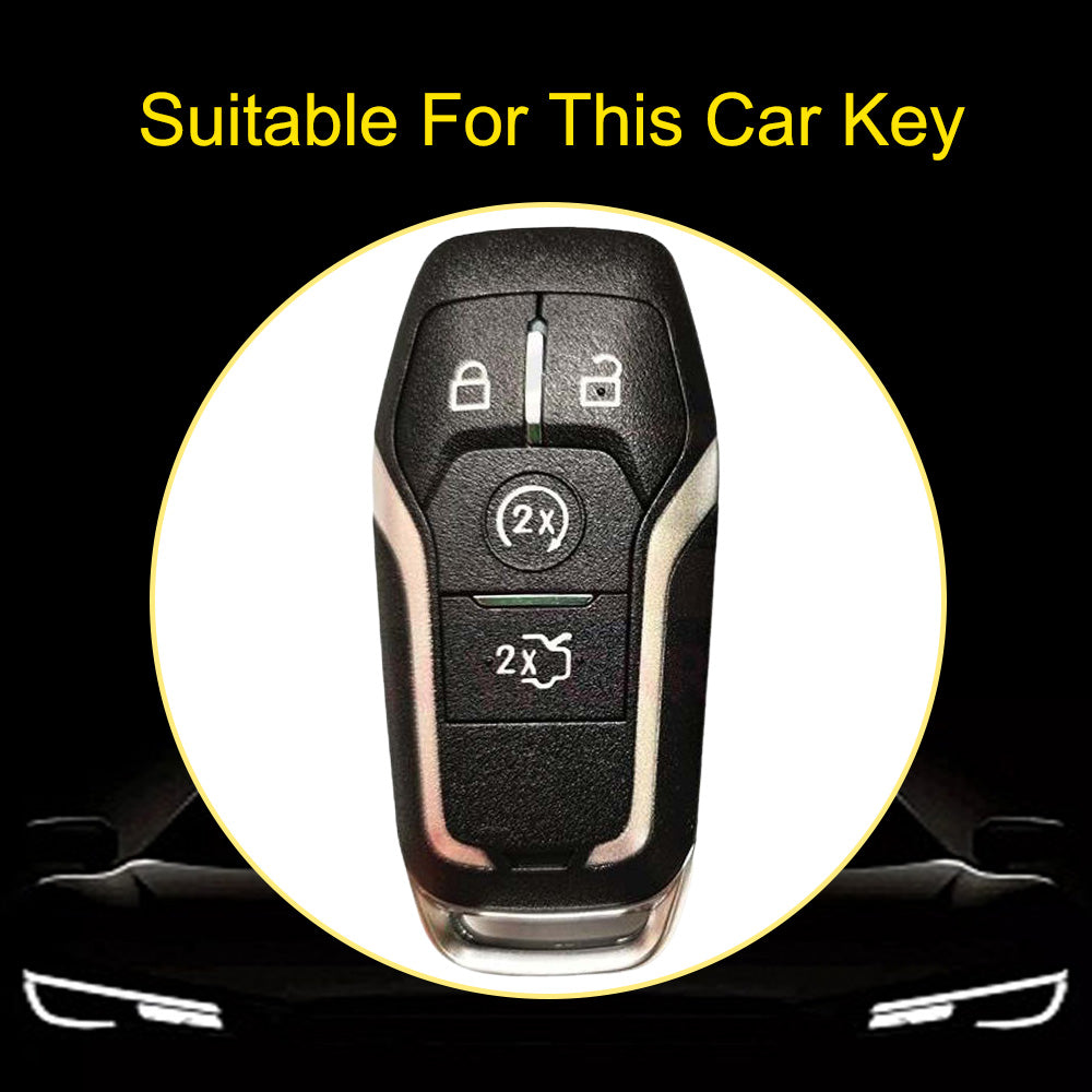 FOC1T1 Purple-Silver Plating Tpu Car Key Case for Ford Mustang lincoln MKZ MKC MKX EXPLORER Taurus