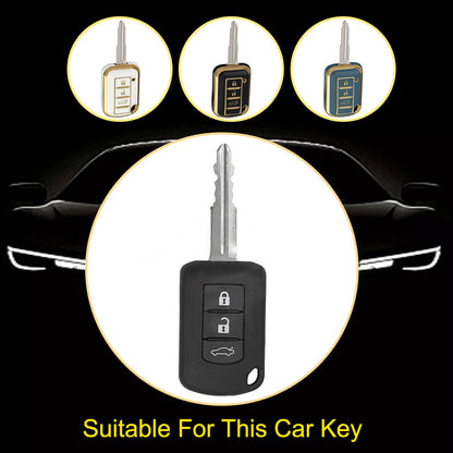 MIG1T1 Black-Silver Plating TPU Car Key  Cover for Mitsubishi Kit Mitsubishi Outlander ASX Lansergo Lansergo Lansergo Pajero Yige