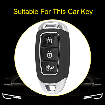 HYA2T1 White-Gold Plating TPU Car Key Case Cover for Hyundai Solaris 2021 Accent Ix25 Creta 2020 Elantra Tucson Verna I20