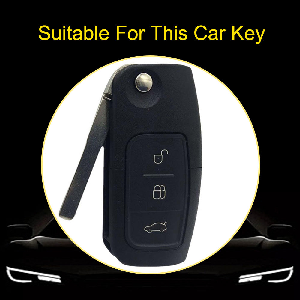 FOE1T1 Black-Gold Plating Car Key Cover TPU Car Key Case Cover for Ford Fusion Mondeo Mustang F150 F250 F350 Explorer Edge 2015 2016 2017 2018 2019 Accessories