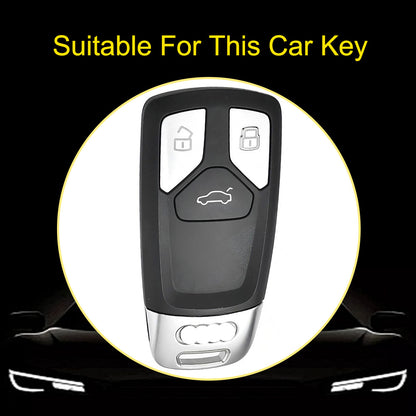 AUA1T1 Pink-Silver Plating Car Key Cover For Audi A6 A5 Q7 S4 S5 A4 B9 Q7 A4L 4M 8W Q5 TT TTS RS 8S Coupe 2016 2017 2018 Accessories Fashion TPU Car Key Case Cover