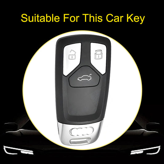 AUA1T1 Purple-Silver Plating Car Key Cover For Audi A6 A5 Q7 S4 S5 A4 B9 Q7 A4L 4M 8W Q5 TT TTS RS 8S Coupe 2016 2017 2018 Accessories Fashion TPU Car Key Case Cover