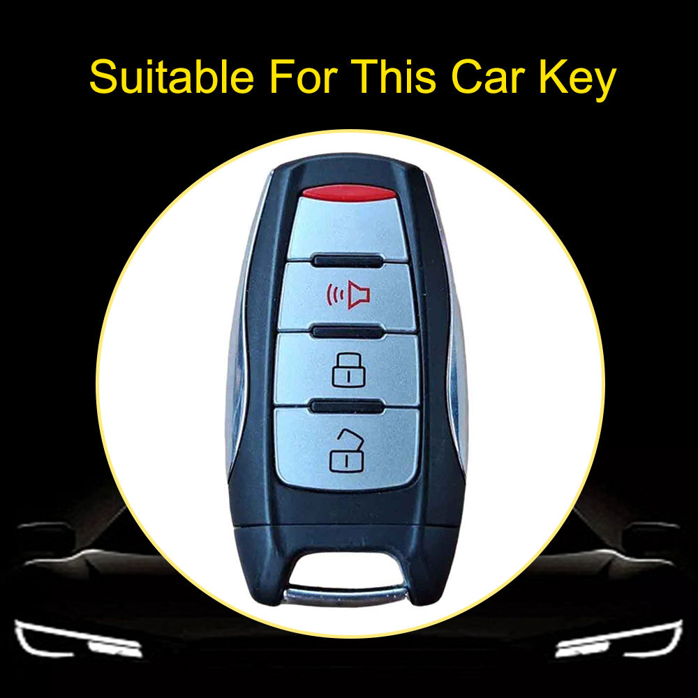 GRA4T1 Black-Silver Plating TPU Car Key Case for Great Wall Haval Jolion 2022 H6 H7 H4 H9 F5 F7 F7X F7H H2S GMW Dargo