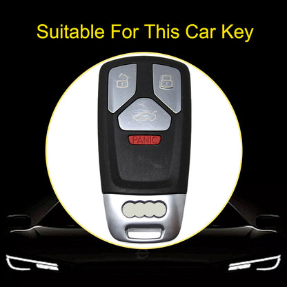 AUA3T1 Light Blue-Silver Plating Car Key Cover TPU Lightweight Car Key Cover Case Keychain Protector Fob for Audi Q7 A2 A4L Q5L A5 S4 TT TTS