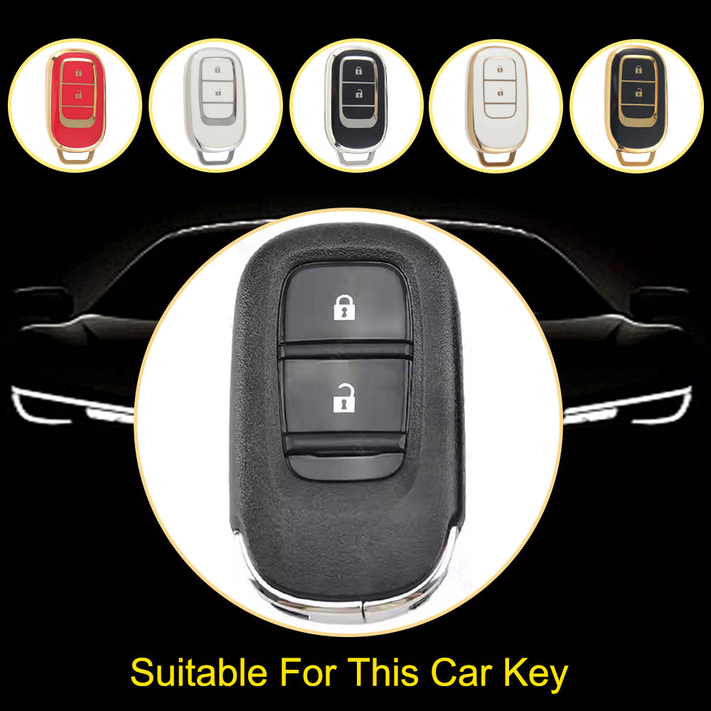 HOB2T1 Black-Gold Plating Car Key Cover Suitable for Honda CRV Style Key case Civic HRV Accord XRV Yingshipai Haoyingbin Intelligent Bag Buckle keychain