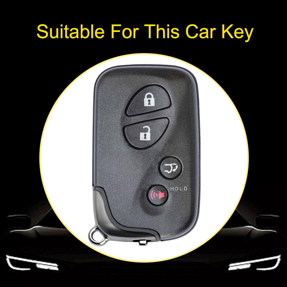 LEC7T1 Black-Silver Plating TPU Car Key Case Cover for Lexus CT200H GX400 GX460 IS250 IS300C RX270 ES240 ES350 LS460 GS300 450h 460h