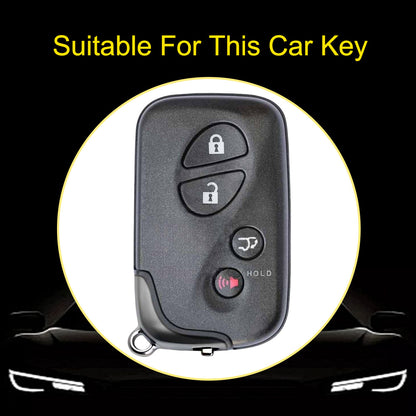 LEC7T1 Black-Silver Plating TPU Car Key Case Cover for Lexus CT200H GX400 GX460 IS250 IS300C RX270 ES240 ES350 LS460 GS300 450h 460h