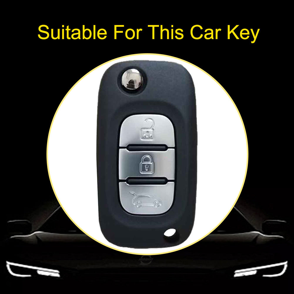 REI1T1 Black-Silver Plating Soft TPU Key Case Cover for Renault Fluence Clio Megane for Mercedes for LADA Vesta Granta XRay Kalina Priora Sedan Sport