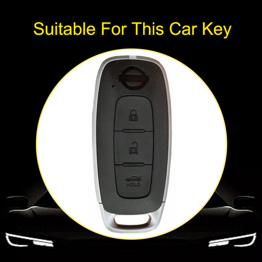 NIA2T1 Space Gray-Silver Plating TPU Car Key Cover Car Key Case for Nissan Altima Murano Sentra Rogue Armada Pathfinder Infiniti FX35