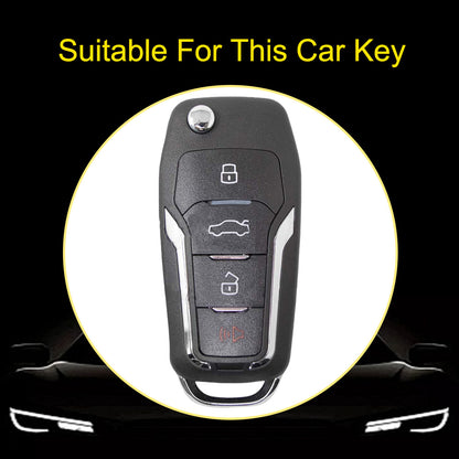 FOA7T1 Black-Gold Plating Car Key Cover for Ford Fusion Fiesta Escort Mondeo Everest Ranger