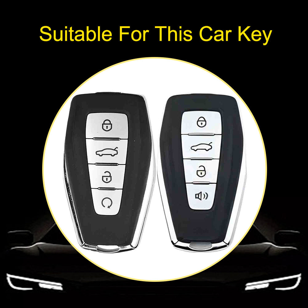 GEB3T1 Space Gray-Silver Plating Car Key Cover For Geely Auto Tugella EPro Emgrand L S GS GL EV RS Coolray Atlas Pro Proton X7 Geometry Fob