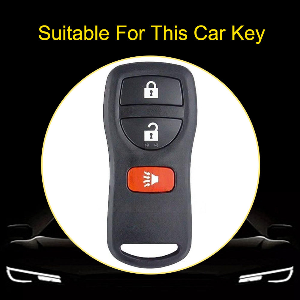 NIJ1T1 Purple-Silver Plating TPU Car Key Cover for Nissan 350Z Maxima Sentra Armada Titan Kicks Murano