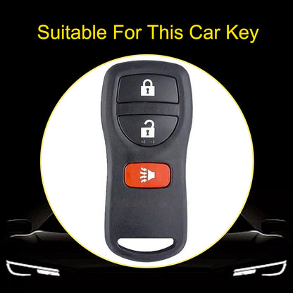 NIJ1T1 Purple-Silver Plating TPU Car Key Cover for Nissan 350Z Maxima Sentra Armada Titan Kicks Murano