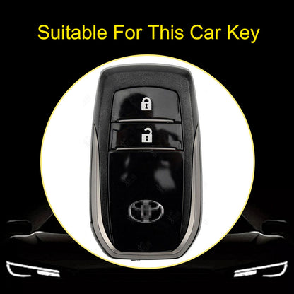 TOC2T1 Black-Gold Plating TPU Car Key Case Protection Cover Smart Key Shell Fob Cover Fit for Toyota Camry Corolla Prado Levin Crown RAV4