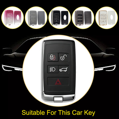 LAB1T1 White-Gold Plating New Tpu Car Key Case Remote Control Protector Cover for Land Rover Range Rover Sport Evoque Velar Discovery 5 2018 2019 2020