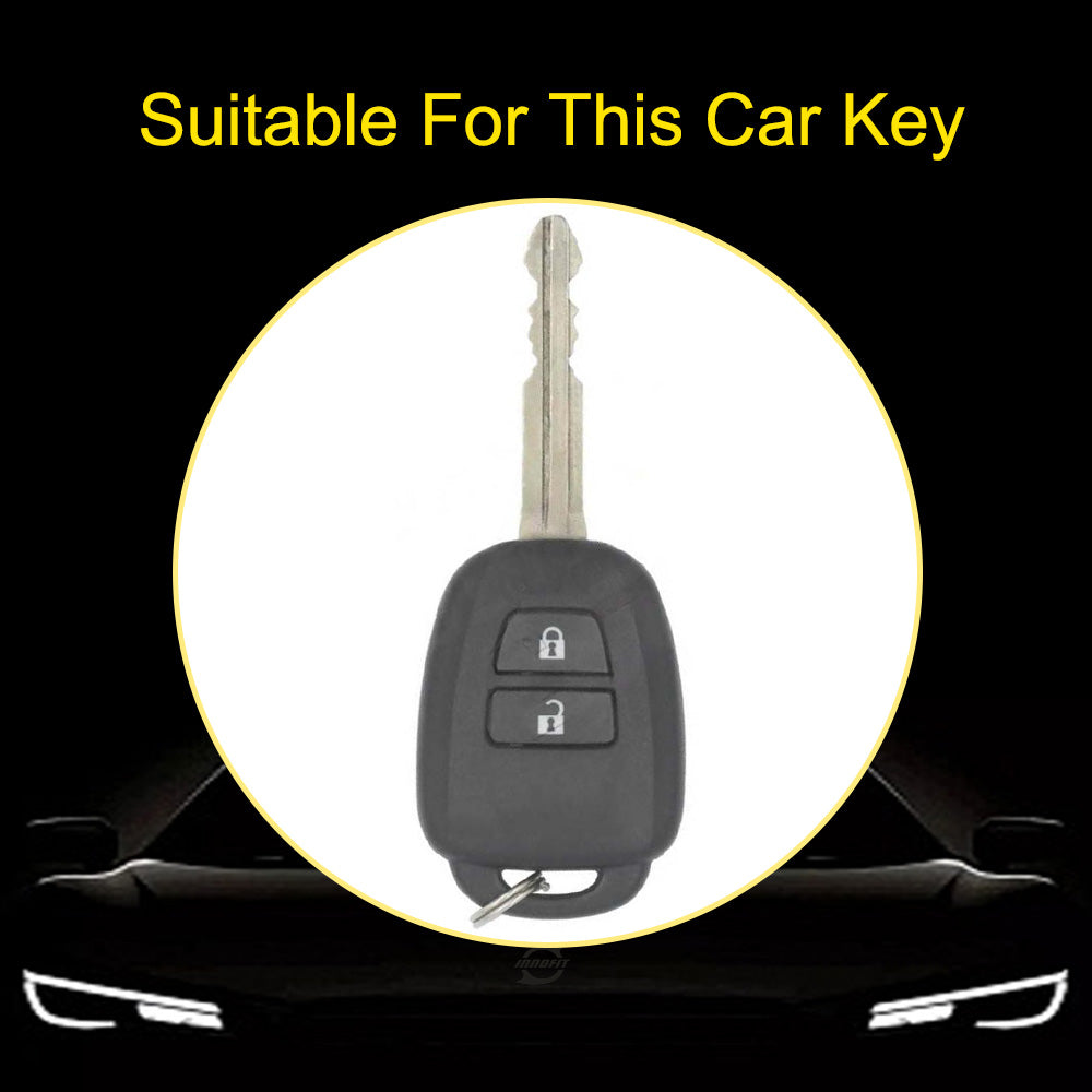 TOP2T1 Green-Gold Plating 2 Buttons Car Remote Key Case Fob Shell Cover Holder for Toyota Aqua Ractis Vitz RAV4 HiAce Land Cruiser 2010-2019