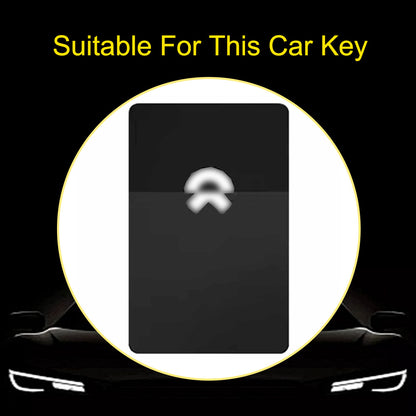 NOB2T1 White-Silver Plating TPU Car Key Case Cover Compatible with NIO ES6 card key cover, 2025 models ET5T/ES7/EC7/ES8/ET7 card holder NFC