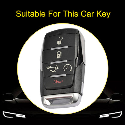 JEE6T1 Black-Gold Plating TPU Jeep Grand Cherokee Chrysler 300C for Fiat Freemont Dod Ram 1500 Journey-Fit Model Car Key Cover Case Car Key Accessories