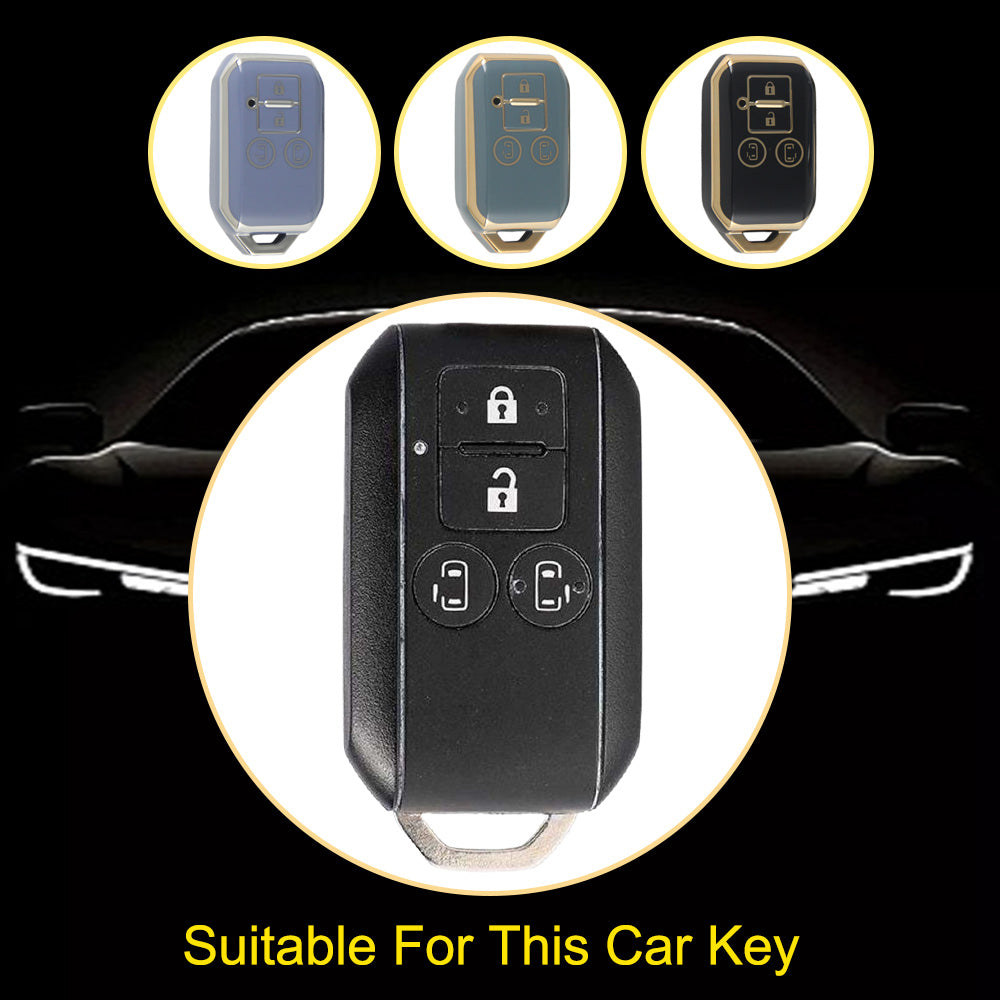 SUB1T1 Black-Gold Plating TPU Car Key Cover for Suzuki Swift 2020-2021
