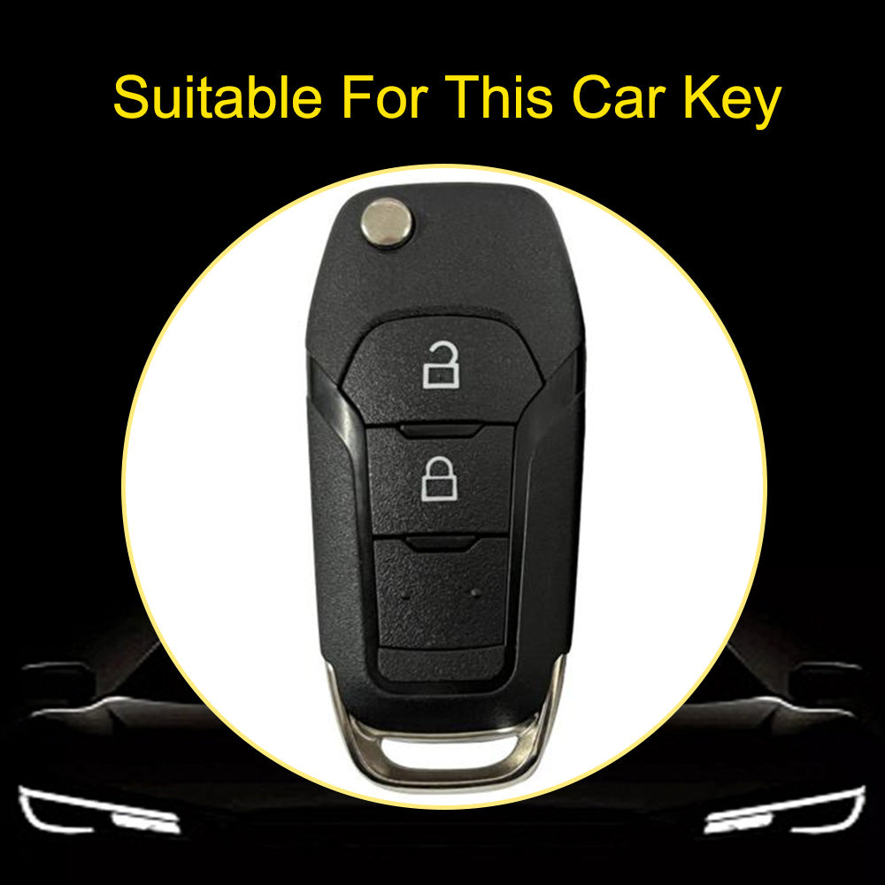 FOA2T1 Black-Gold Plating Car Key Cover Hot Sale TPU Car Key Case for Ford ESCORT Edge Taurus Ecosport