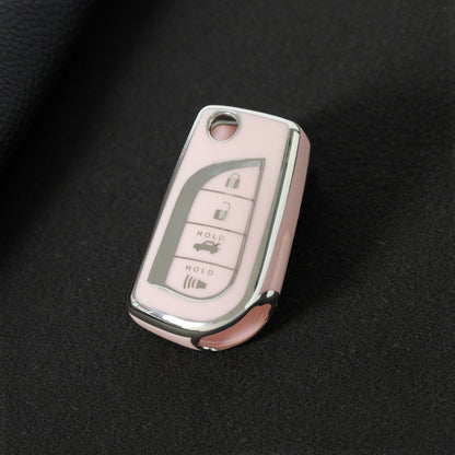 TOA5T1 Pink-Silver Plating TPU Protective Key Cover Case for Toyota New Corolla Camry RAV4 Avalon Izoa CHR Highlander Car Key Accessories