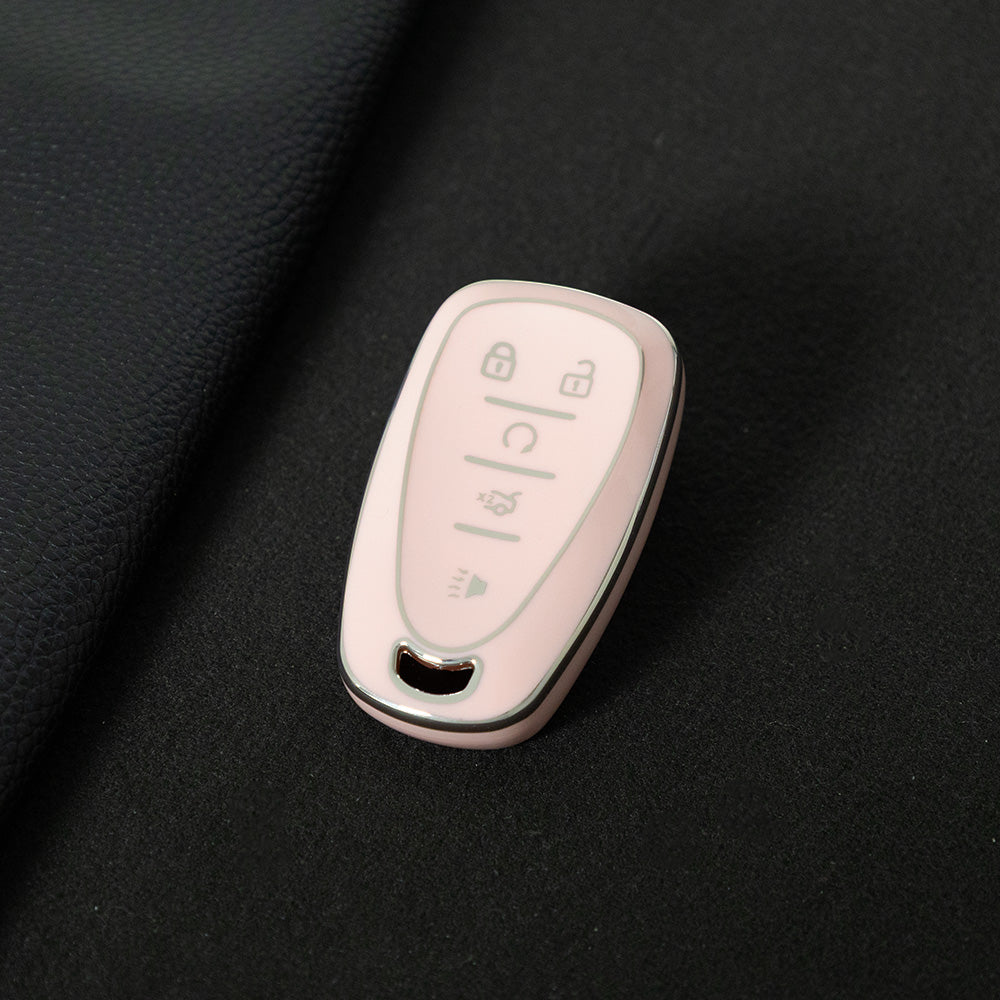 CEA3T1 Pink-Silver Plating Car Key Cover for Chevrolet Holden Malibu XL Camaro Pioneer Wear Resisting Smart Auto