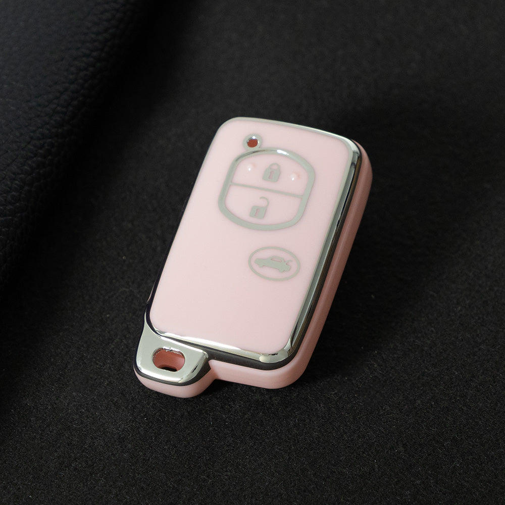 TOG1T1 Pink-Silver Plating Car Key Cover for Old Toyota 3 Buttons Crown Land Cruiser Prado Car Key case