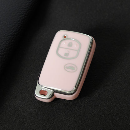 TOG1T1 Pink-Silver Plating Car Key Cover for Old Toyota 3 Buttons Crown Land Cruiser Prado Car Key case