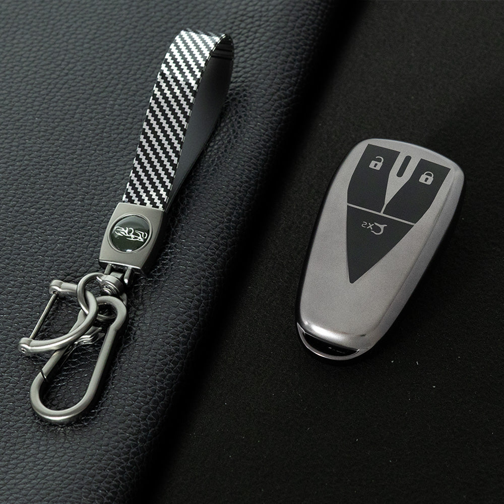 CHC1T1 Black-Metal Gray Plating Car Key Cover For TPU Car Key Cover Shell Remote Key Protection Case Car Interior Accessories  Changan CS35 CS55 CS75 PLUS 2019