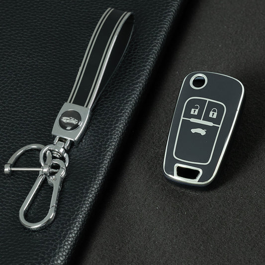 BUE1T1 Black-Silver Plating Car Key Cover For Hot Sale TPU Car Key Case for Chevrolet Cruze AVEO Excelle BUICK XTG Car Key Shell Cover