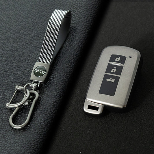 TOD1T1 Black-Metal Gray Plating Soft TPU Remote Car Key Case for Toyota Camry Corolla RAV4 Highlander Avalon 2015 - 2017 4 Buttons Cover Shell Holder