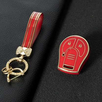NIE2T1 Red-Gold Plating TPU Car Key Cover for Nissan Sylphy MARCH TIIDA X-TRAIL Qashqai KICKS SUNNY
