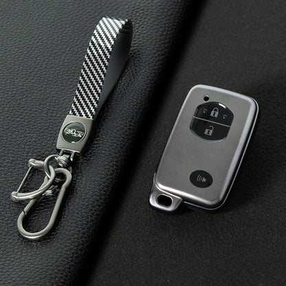 TOG3T1 Black-Metal Gray Plating Soft TPU Car Key Case Cover for Toyota Camry Highlander Crown Prado Land Cruiser Vitz Prius Corolla Accessories